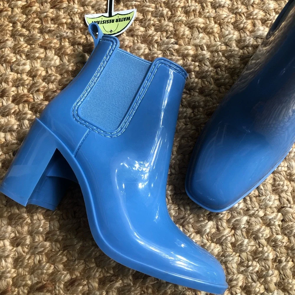 New: Jeffery Campbell Hurricane Heeled Water Resistant Chelsea Rain Boot. Size 7